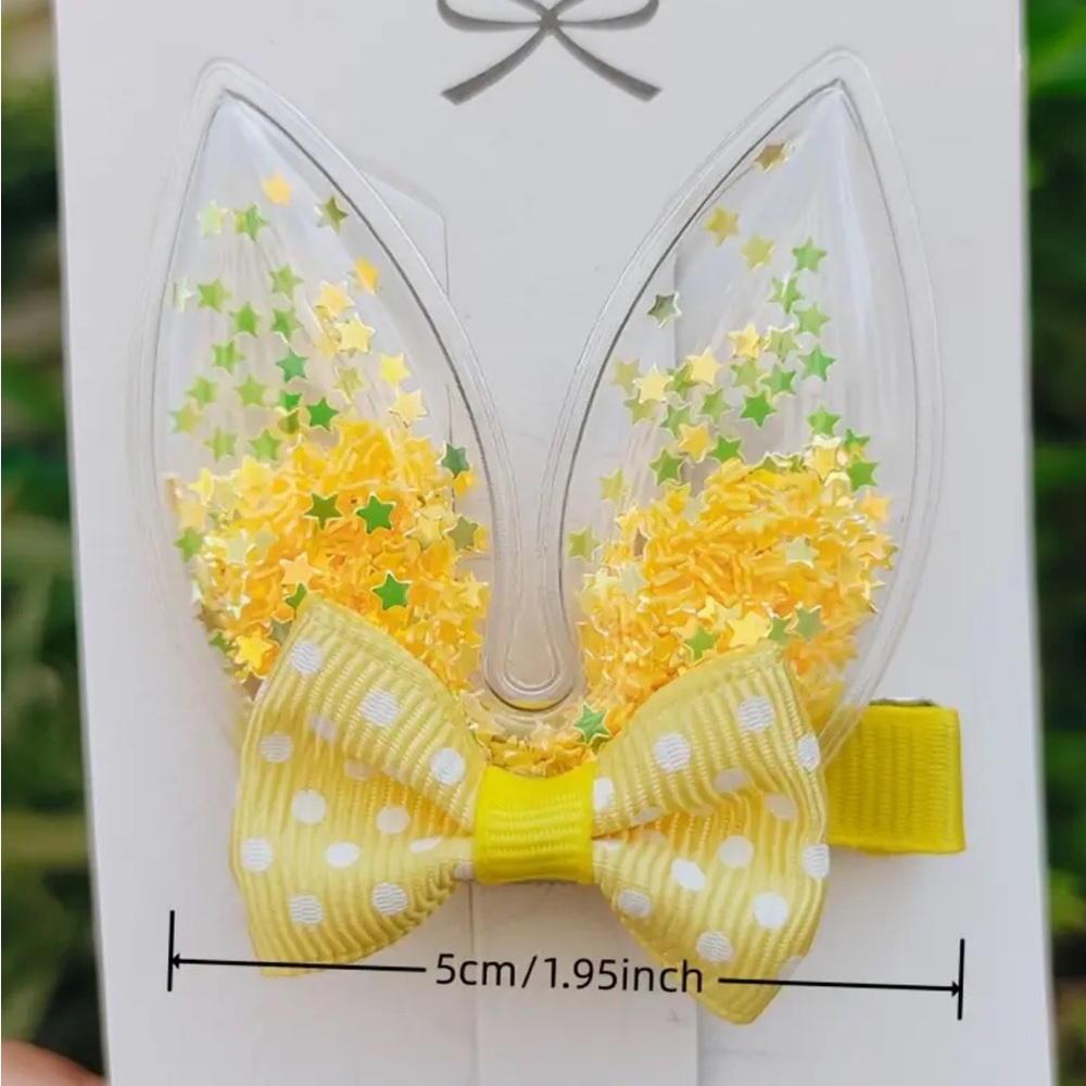 Pink Sequined Rabbit Ears Hair Clip - Picture 2 of 2